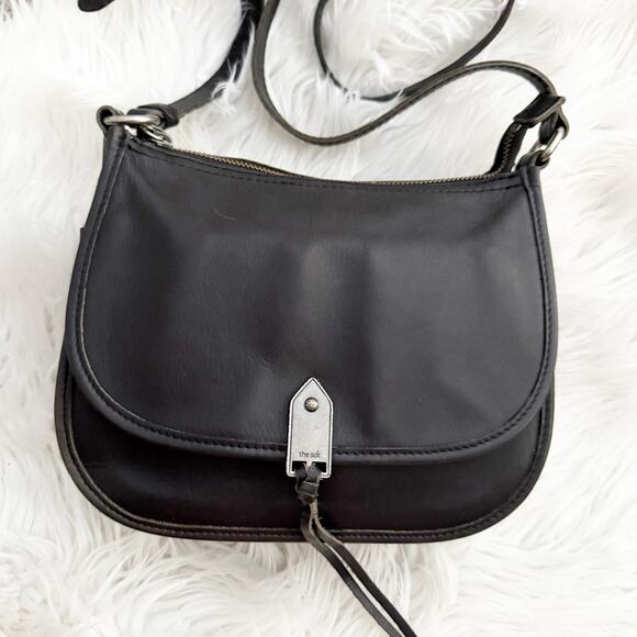 THE SAK Vintage Black Shoulder Crossbody Bag Saddle Style